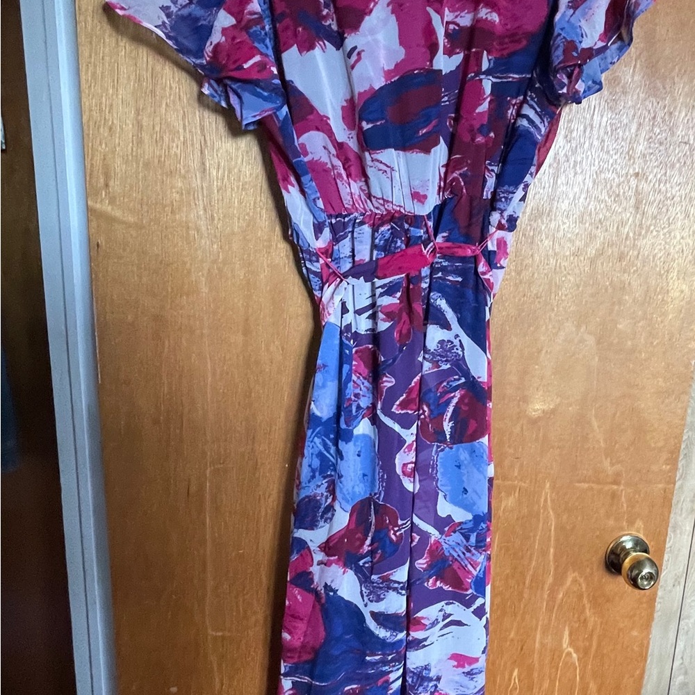 CJ Banks Vibrant Red and Blue Dress